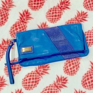 Blue Retro Leather Clutch